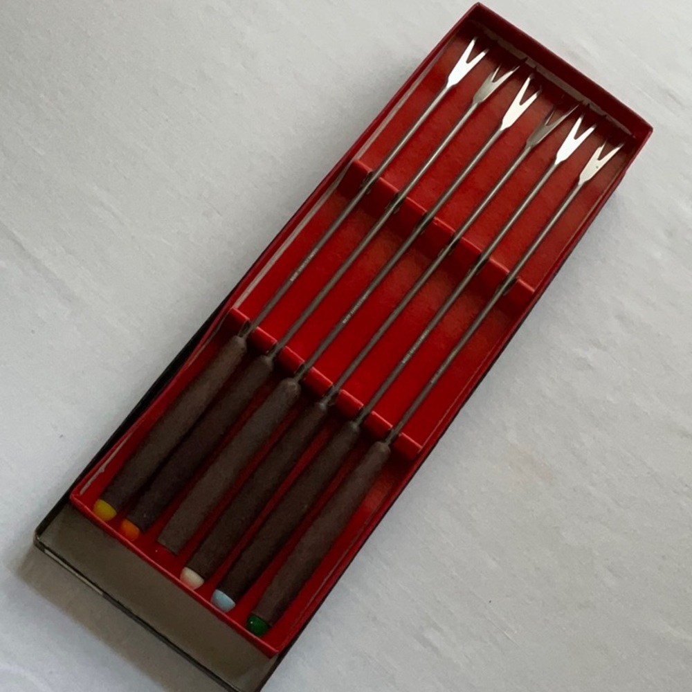 Vintage Fondue Skewers Forks MCM